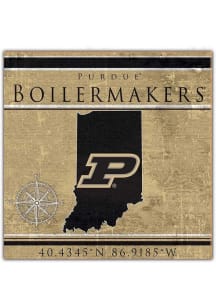 Purdue Boilermakers Coordinates Sign - Black