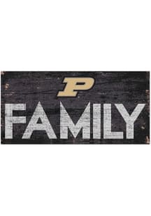 Purdue Boilermakers Family 6x12 Sign - Black