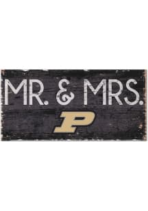 Purdue Boilermakers Mr and Mrs Sign - Black