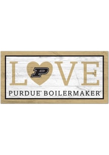 Purdue Boilermakers Love 6x12 Sign - Black