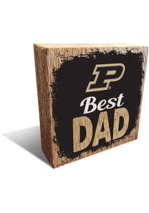 Purdue Boilermakers Best Dad Block Sign - Black