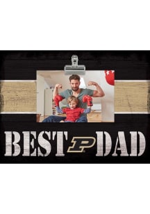 Purdue Boilermakers Best Dad Striped Clip Picture Frame - Black