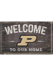 Purdue Boilermakers Welcome to our Home Sign - Black