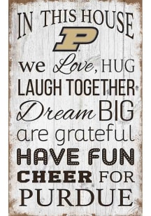 Purdue Boilermakers In This House 11x19 Sign - Black