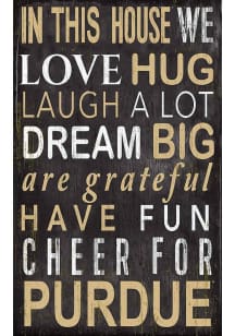 Purdue Boilermakers In This House Sign - Black