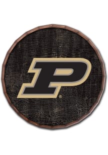Purdue Boilermakers Cracked Color 16 Inch Barrel Top Sign - Black