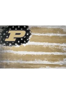 Purdue Boilermakers Flag 17x26 Sign - Black