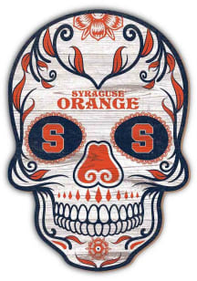 Syracuse Orange 12 Inch Sugar Skull Sign - Orange