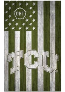 TCU Horned Frogs 11x19 OHT Military Flag Sign - Purple
