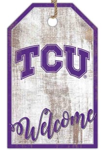 TCU Horned Frogs Welcome Team Tag Sign - Purple