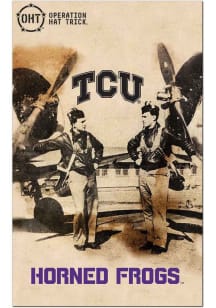 TCU Horned Frogs Twin Pilots Sign - Purple