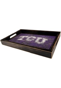 TCU Horned Frogs Distressed Tray Serving Tray
