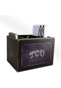 TCU Horned Frogs Distressed Desktop Organizer Desk Accessory