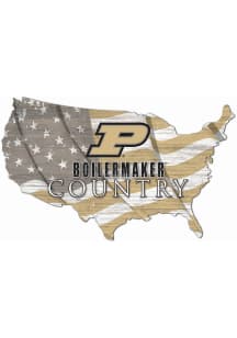Purdue Boilermakers USA Shape Flag Cutout Sign - Gold