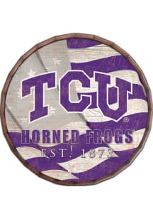 TCU Horned Frogs Flag 16 Inch Barrel Top Sign - Purple