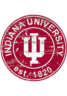 Indiana Hoosiers Established Date Circle 24 Inch Sign - Red