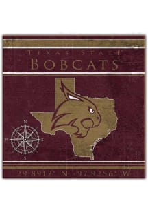 Texas State Bobcats Coordinates Sign - Maroon