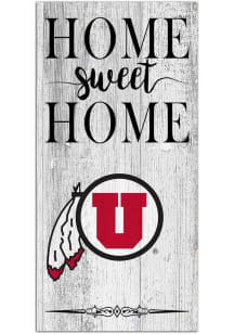 Utah Utes Home Sweet Home Whitewashed Sign - Red