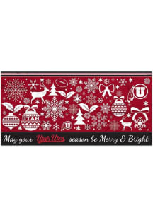Utah Utes Merry and Bright Sign - Red