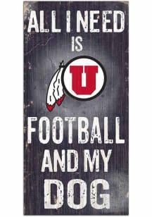 Utah Utes Football and My Dog Sign - Red
