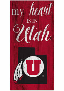 Utah Utes My Heart State Sign - Red