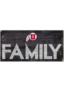 Utah Utes Family 6x12 Sign - Red