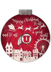Utah Utes Christmas Village Sign - Red