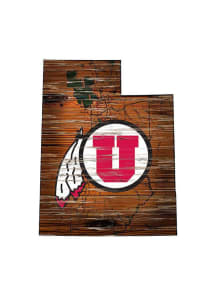 Utah Utes Mini Roadmap State Sign - Red