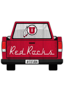 Utah Utes Truck Back Cutout Sign - Red