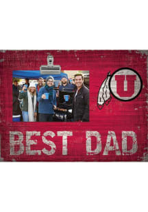 Utah Utes Best Dad Clip Picture Frame - Red