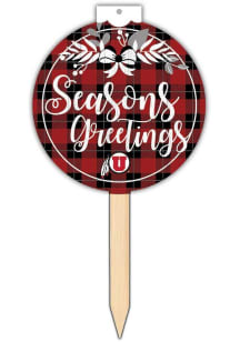 Utah Utes Seasons Greetings Sign - Red