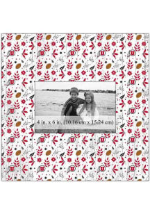 Utah Utes Floral Pattern Picture Frame - Red