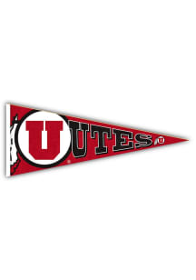Utah Utes Wood Pennant Sign - Red