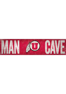 Utah Utes Man Cave 6x24 Sign - Red