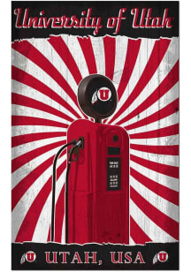 Utah Utes Retro Pump Location Sign - Red