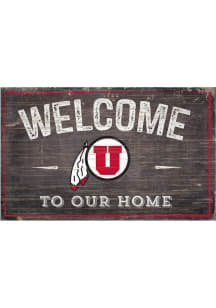 Utah Utes Welcome to our Home Sign - Red