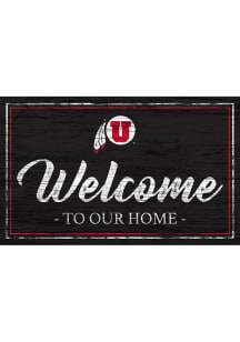 Utah Utes Team Welcome 11x19 Sign - Red