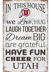 Utah Utes In This House 11x19 Sign - Red
