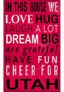 Utah Utes In This House Sign - Red