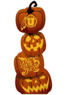 Utah Utes Pumpkin Stack Leaner Sign - Red