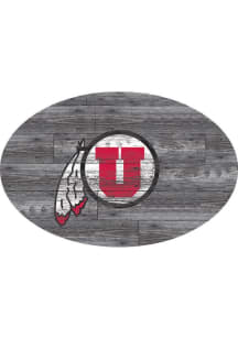 Utah Utes 46 Inch Distressed Wood Sign - Red