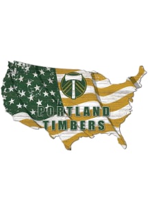 Portland Timbers USA Shape Flag Cutout Sign - Green