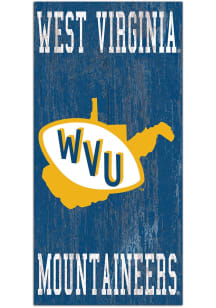 West Virginia Mountaineers Heritage Logo 6x12 Sign - Blue