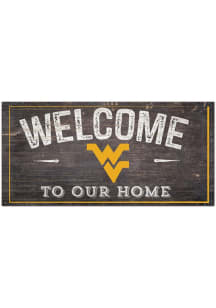 West Virginia Mountaineers Welcome Distressed Sign - Blue