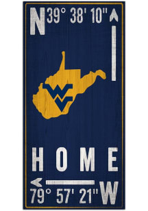 West Virginia Mountaineers Coordinate Sign - Blue