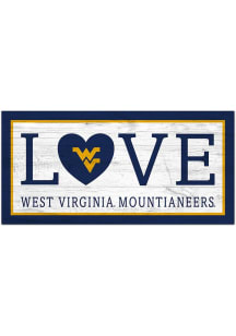 West Virginia Mountaineers Love 6x12 Sign - Blue