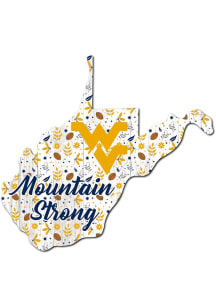 West Virginia Mountaineers Floral State Sign - Blue