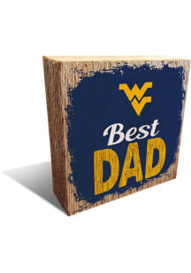 West Virginia Mountaineers Best Dad Block Sign - Blue