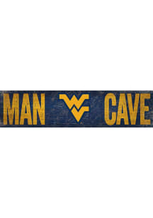 West Virginia Mountaineers Man Cave 6x24 Sign - Blue