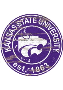 K-State Wildcats Established Date Circle 24 Inch Sign - Purple